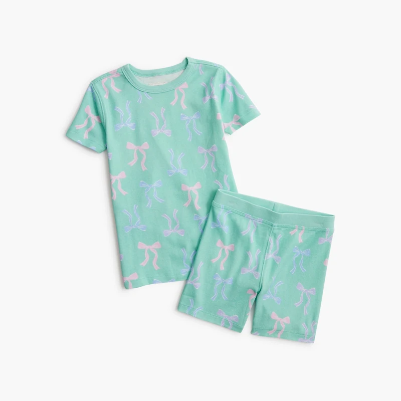 Girls' short-sleeve bows pajama set
