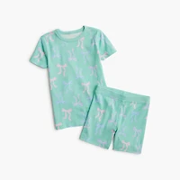 Girls' short-sleeve bows pajama set