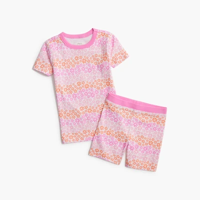 Girls' short-sleeve ombré flower pajama set