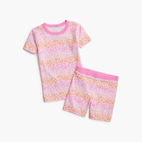 Girls' short-sleeve ombré flower pajama set