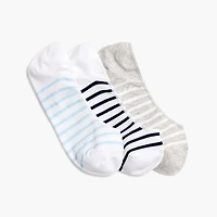 Striped no-show socks three-pack