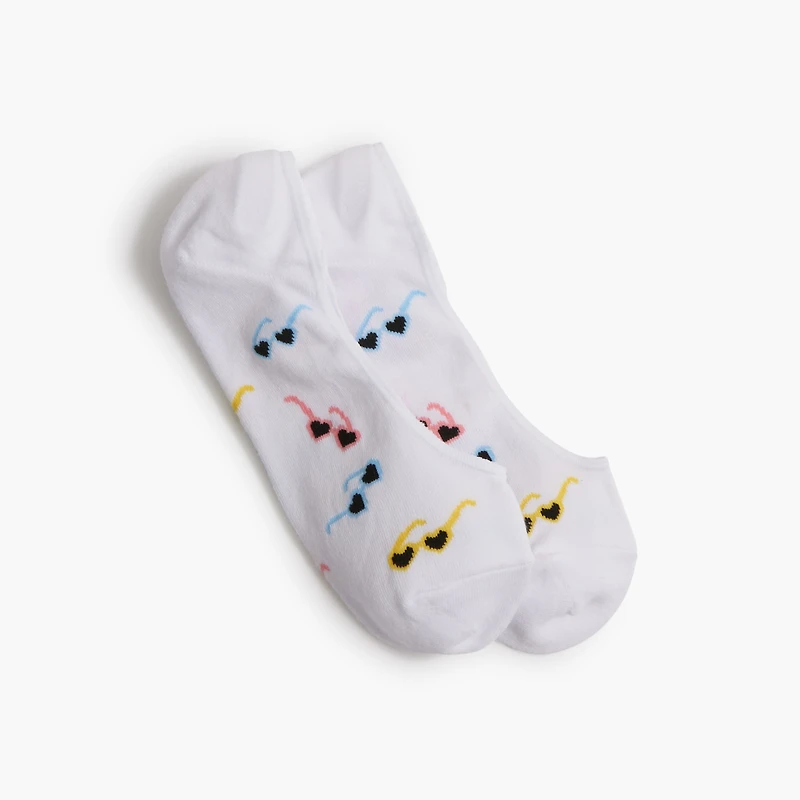 Heart sunglasses no-show socks