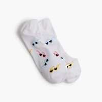 Heart sunglasses no-show socks