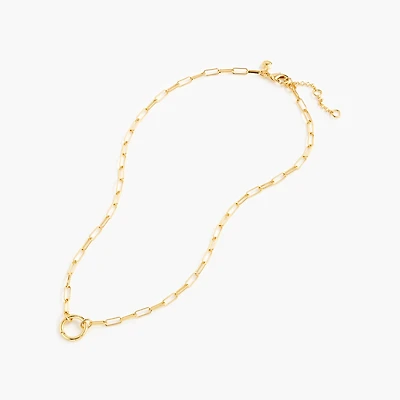 Paper-clip charm chain necklace