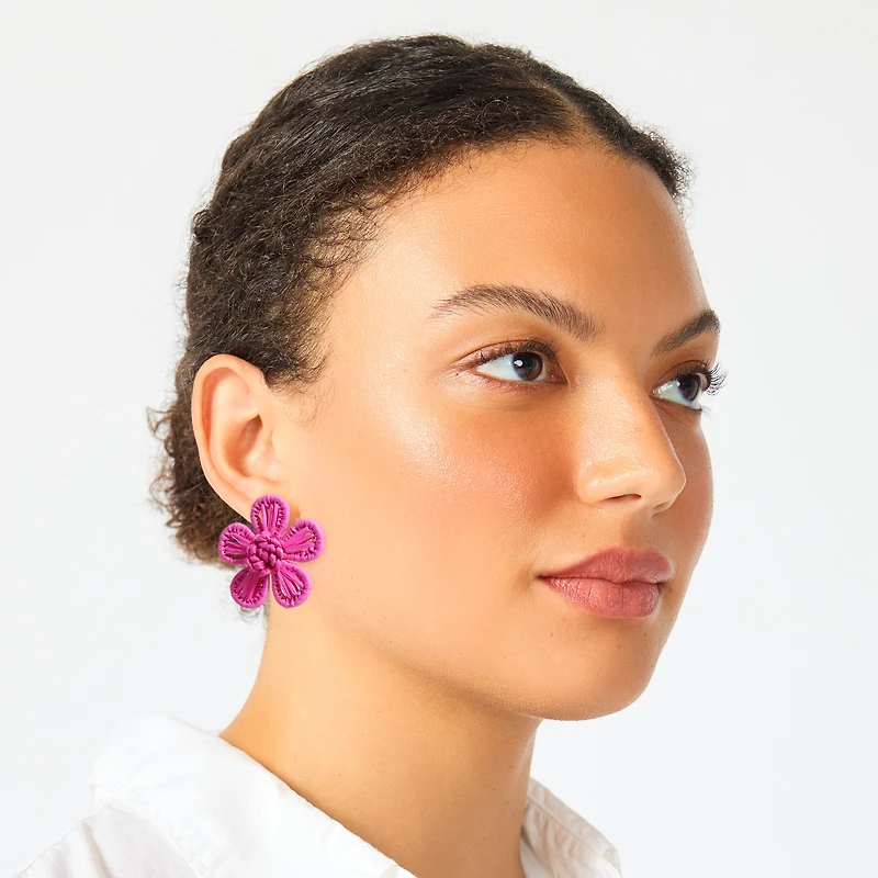 Woven flower earrings