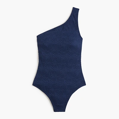 Textured one-shoulder one-piece swimsuit