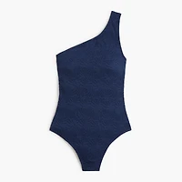 Textured one-shoulder one-piece swimsuit