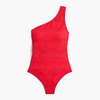 Textured one-shoulder one-piece swimsuit
