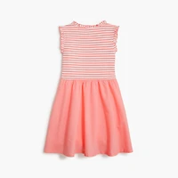Girls' striped mixed-media dress