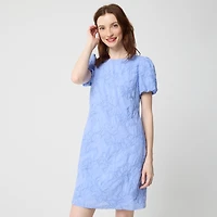 Embroidered puff-sleeve mini dress