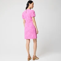 Embroidered puff-sleeve mini dress