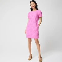Embroidered puff-sleeve mini dress