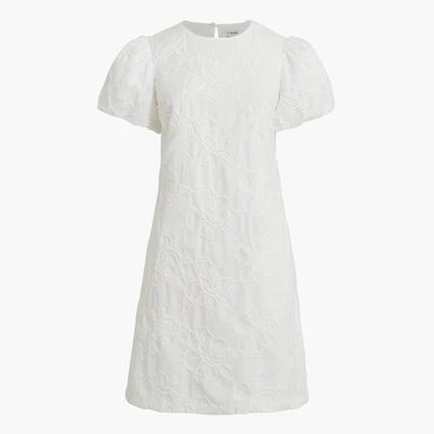 Embroidered puff-sleeve mini dress