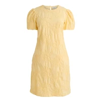 Embroidered puff-sleeve mini dress