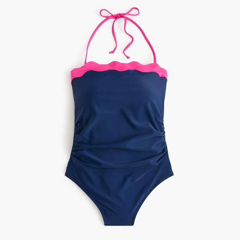 Scalloped one-piece swimsuit