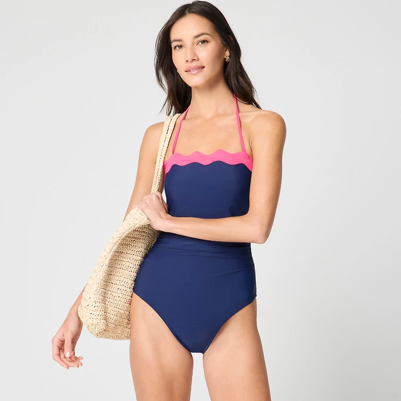 Scalloped one-piece swimsuit