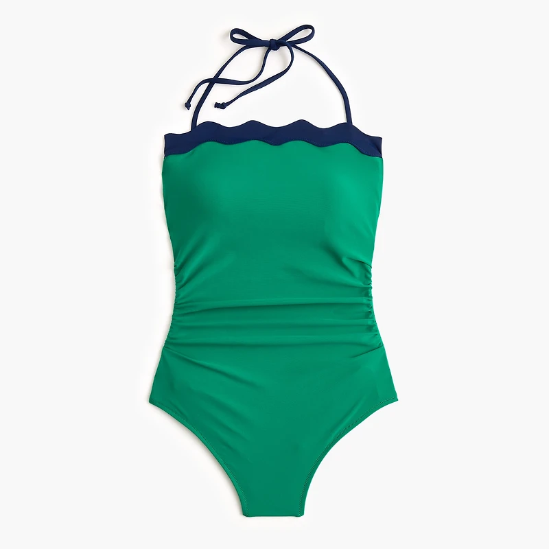 Scalloped one-piece swimsuit