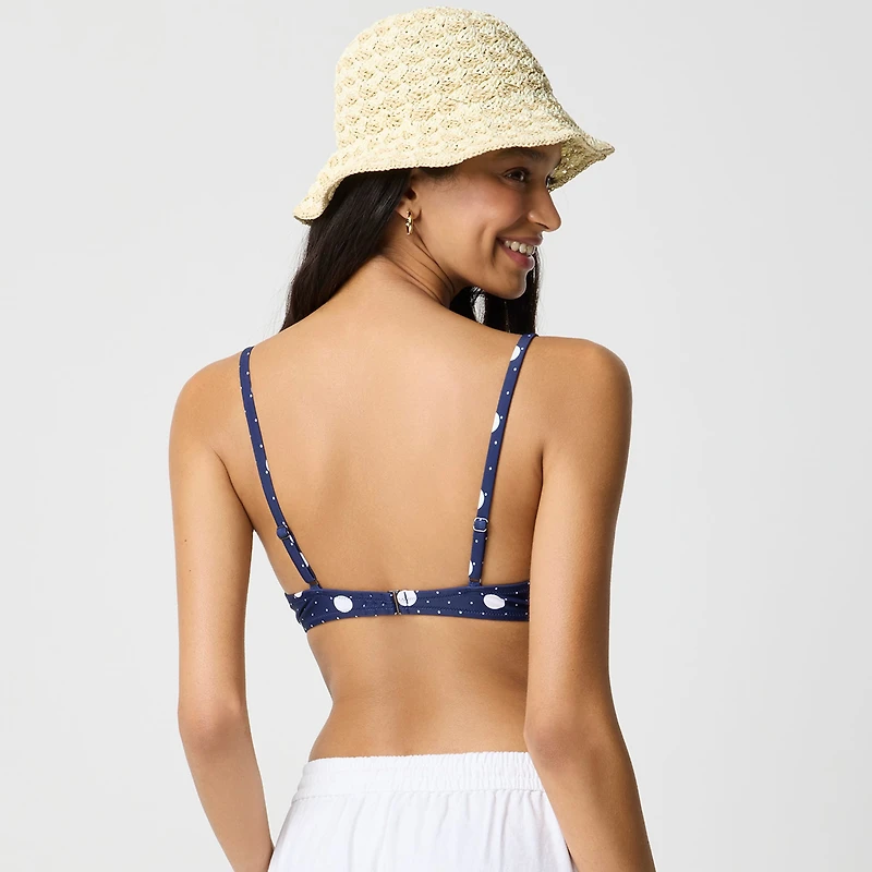 Printed underwire bikini top