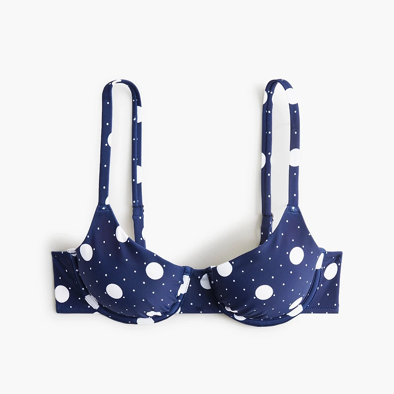 Printed underwire bikini top