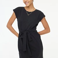 Knit tie-waist mini dress