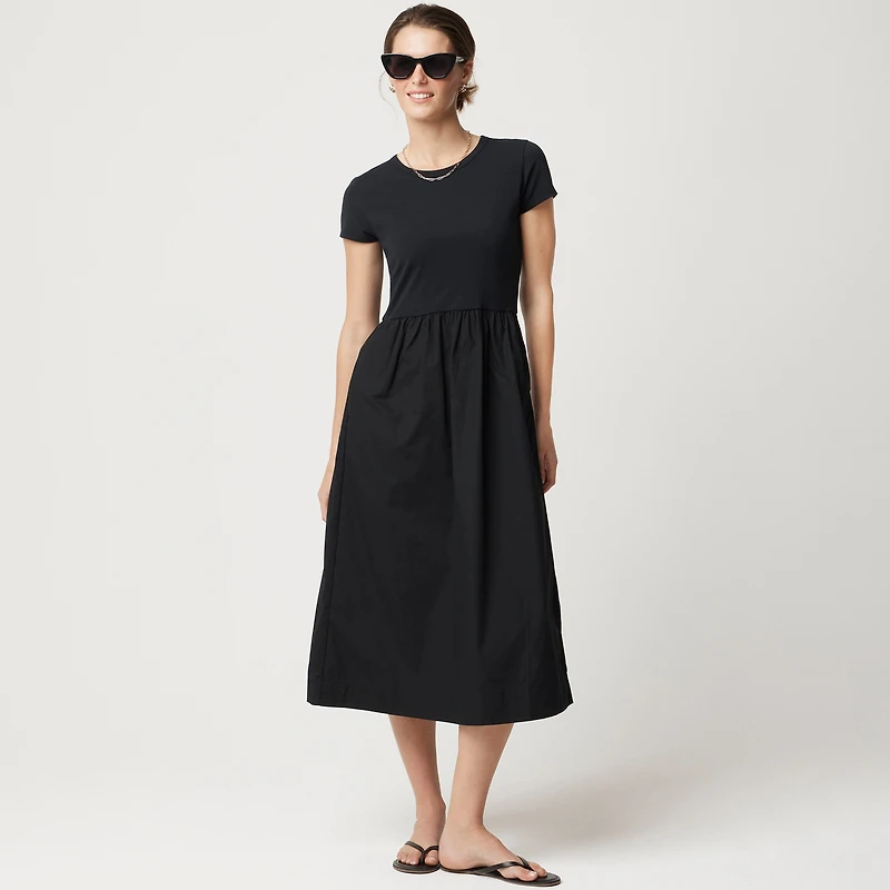 Short-sleeve knit mixy dress