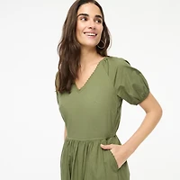 Lace-trim midi dress