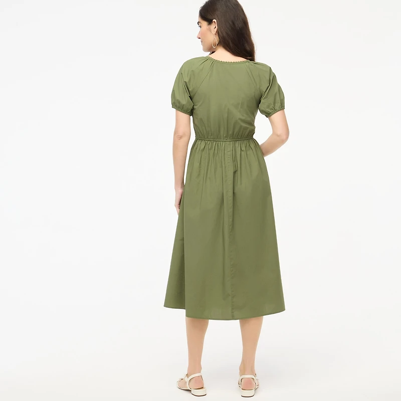 Lace-trim midi dress