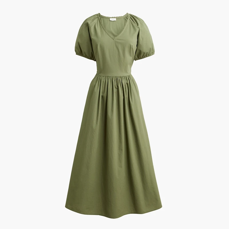 Lace-trim midi dress