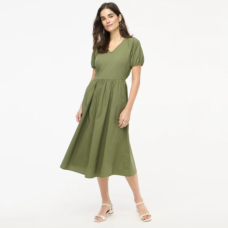 Lace-trim midi dress