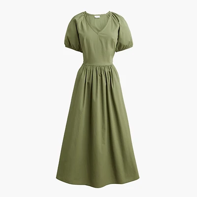 Lace-trim midi dress
