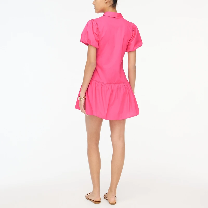 Bubble-sleeve shirt-dress