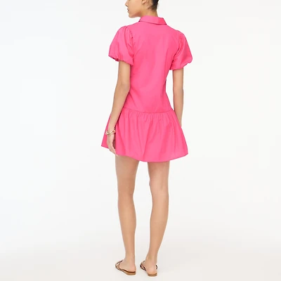 Bubble-sleeve shirt-dress