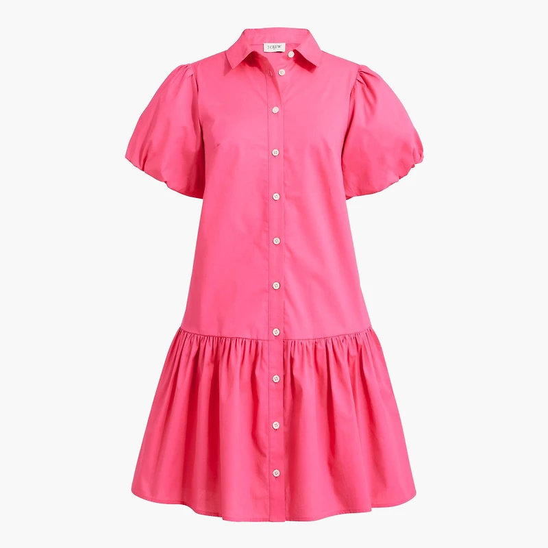 Bubble-sleeve shirt-dress