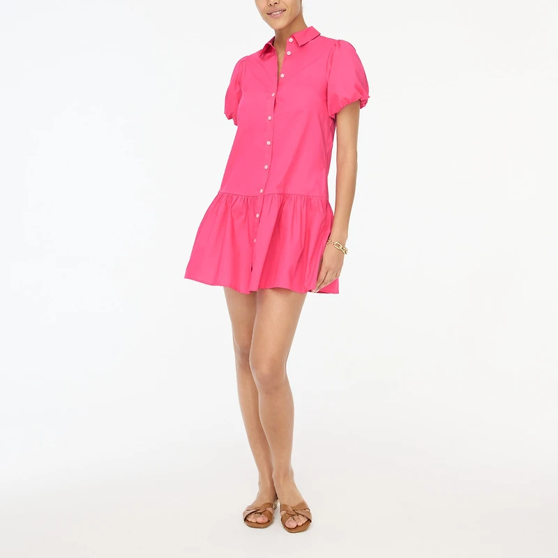 Bubble-sleeve shirt-dress