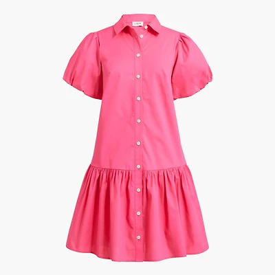 Petite bubble-sleeve shirt-dress