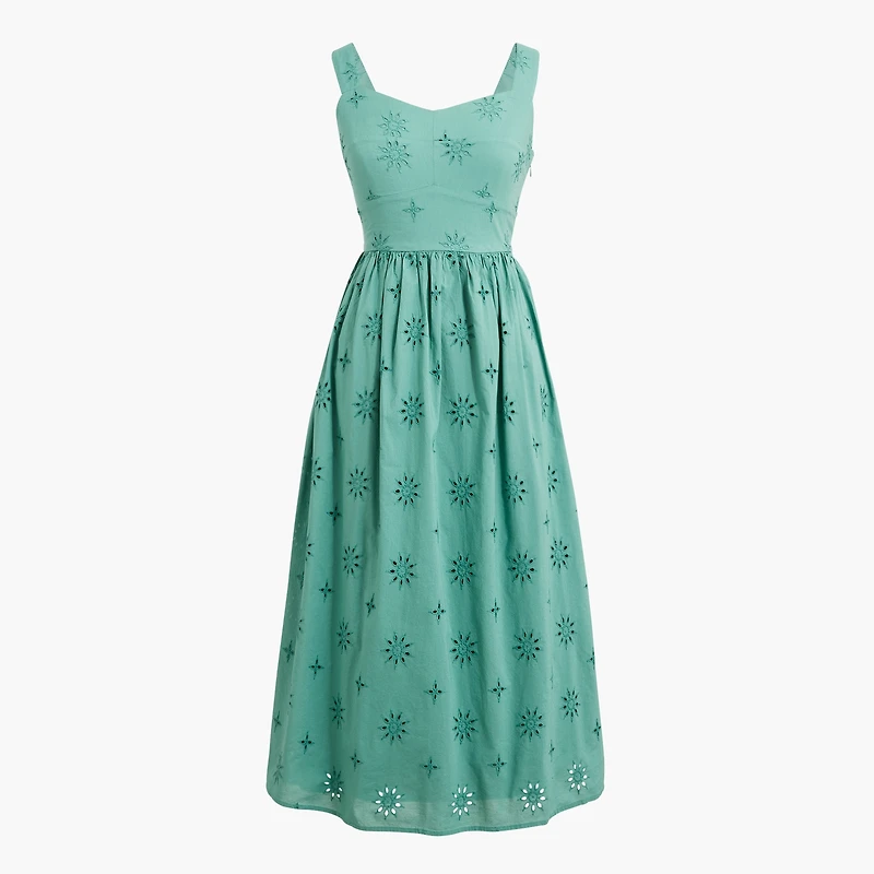 Eyelet midi dress