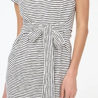 Striped tie-waist mini dress