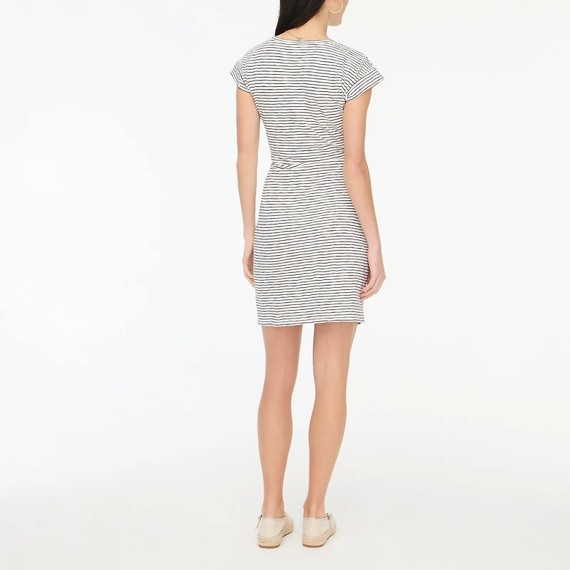 Striped tie-waist mini dress