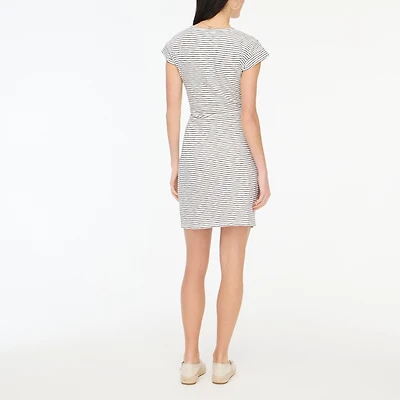 Striped tie-waist mini dress