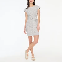 Striped tie-waist mini dress