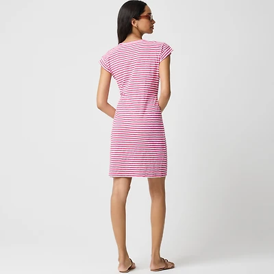Striped tie-waist mini dress
