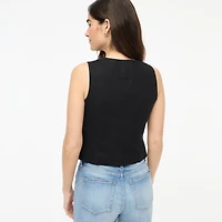 Button-front linen-blend vest