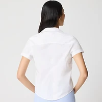 Short-sleeve poplin popover top