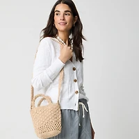 Woven mini tote bag