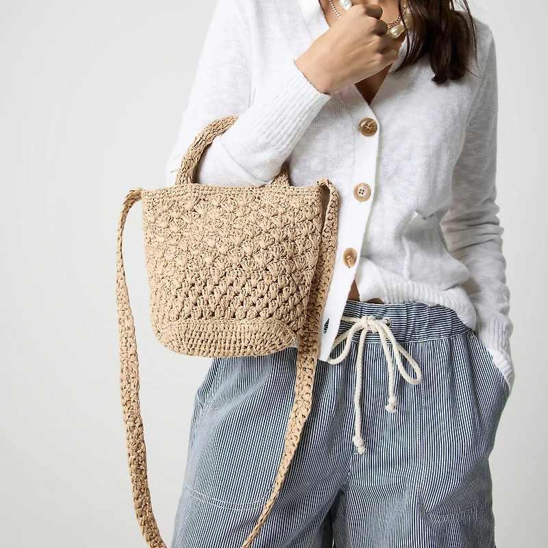 Woven mini tote bag
