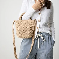 Woven mini tote bag
