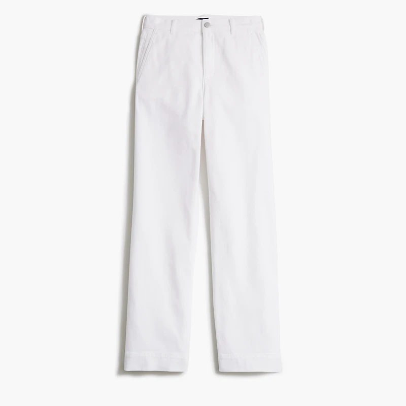 White drapey denim trouser