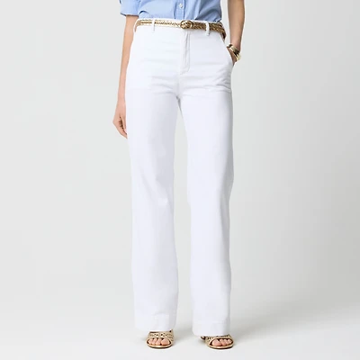 White drapey denim trouser