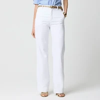 White drapey denim trouser