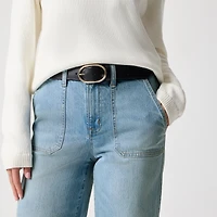 Petite wide-leg cropped utility jean all-day stretch